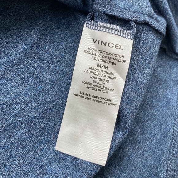 Vince Curved Hem Raglan Baseball Long Sleeve Tee (Gray/Blue) *NWT* - Picture 13 of 16